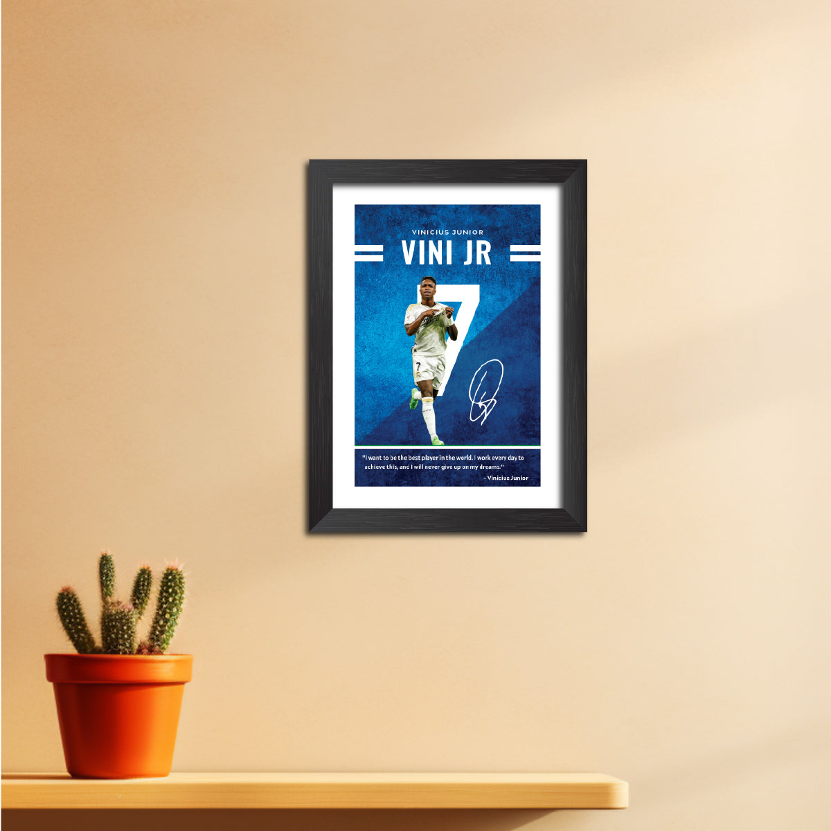 Vinicius Jr Quotes Real Madrid Football Poster Framed Painting