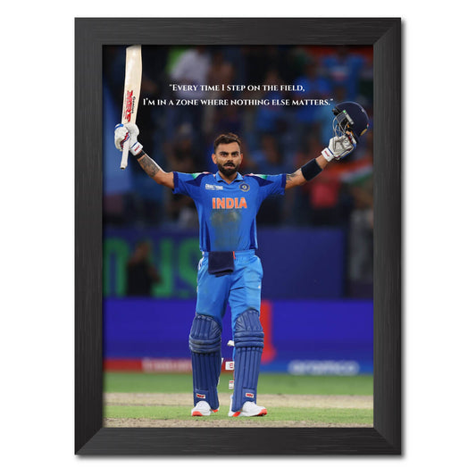 Virat Kohli Quotes India Cricket Team Poster Framed Painting-4