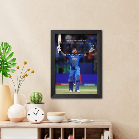 Virat Kohli Quotes India Cricket Team Poster Framed Painting-4