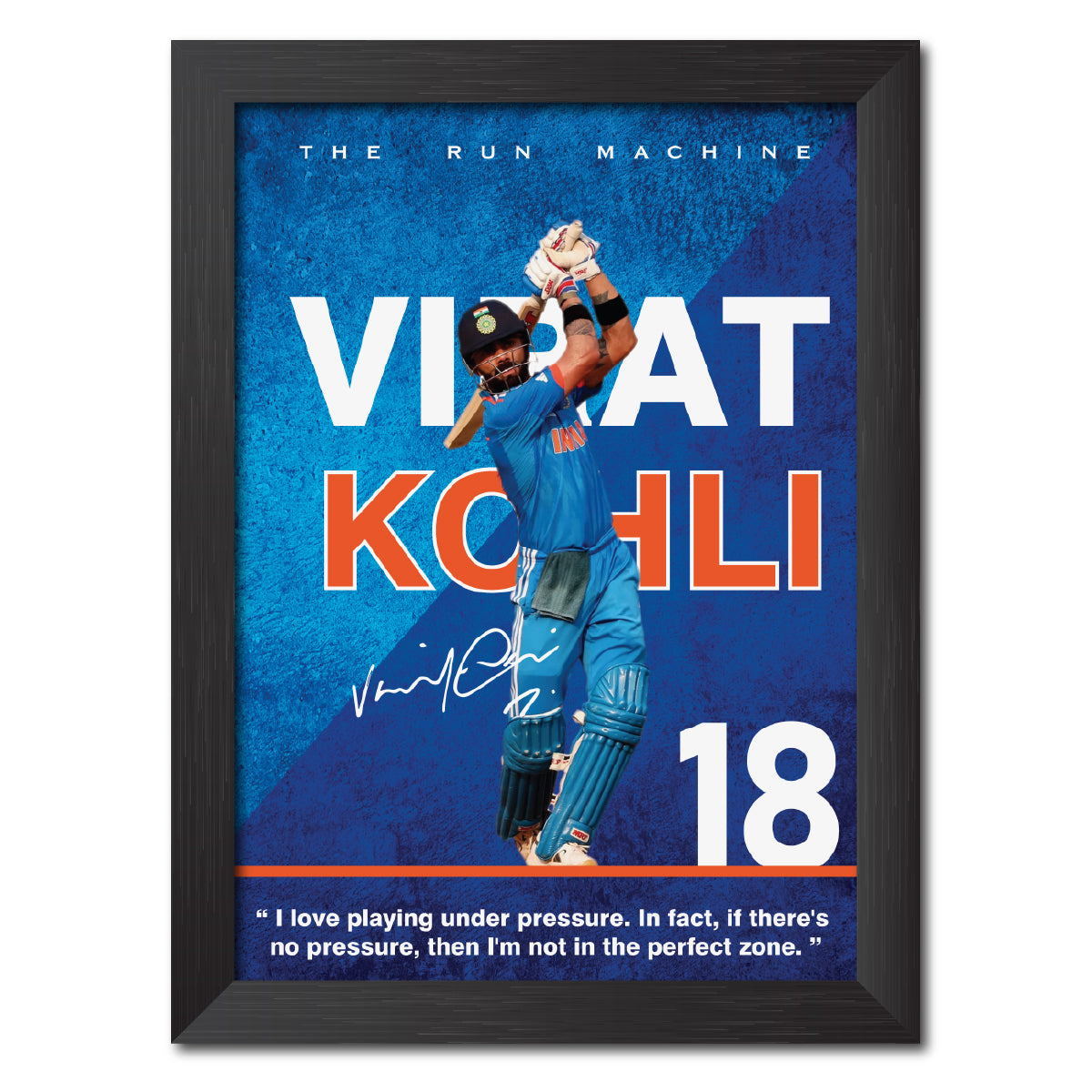Virat Kohli India Cricket Team Poster Framed Painting