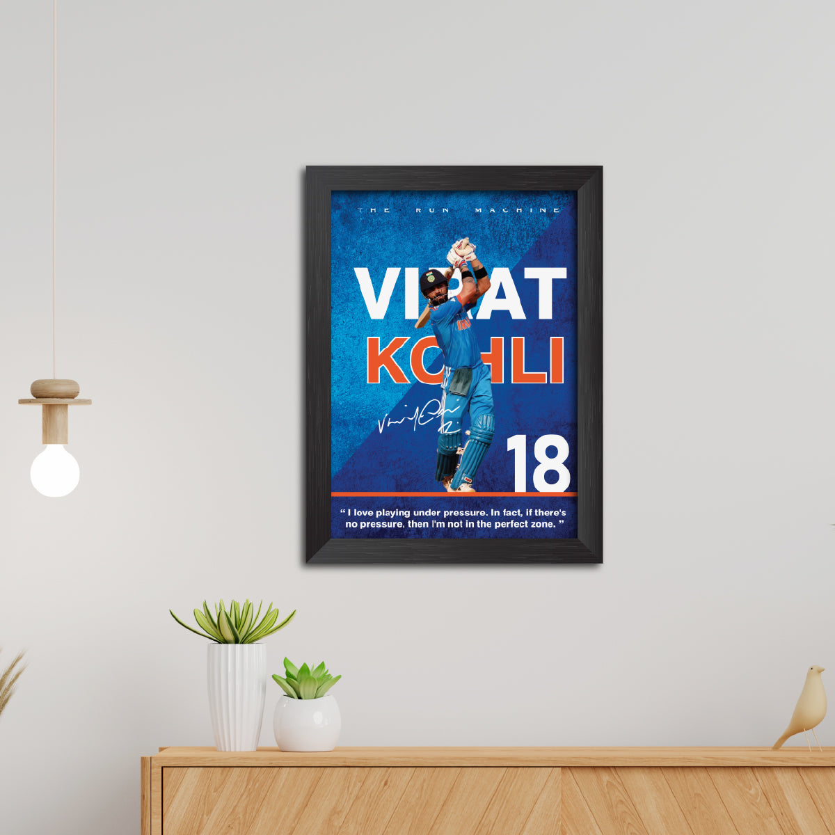 Virat Kohli India Cricket Team Poster Framed Painting