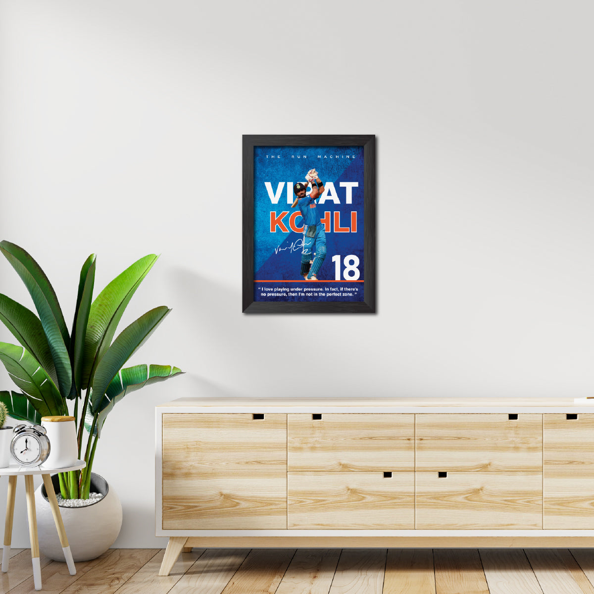 Virat Kohli India Cricket Team Poster Framed Painting