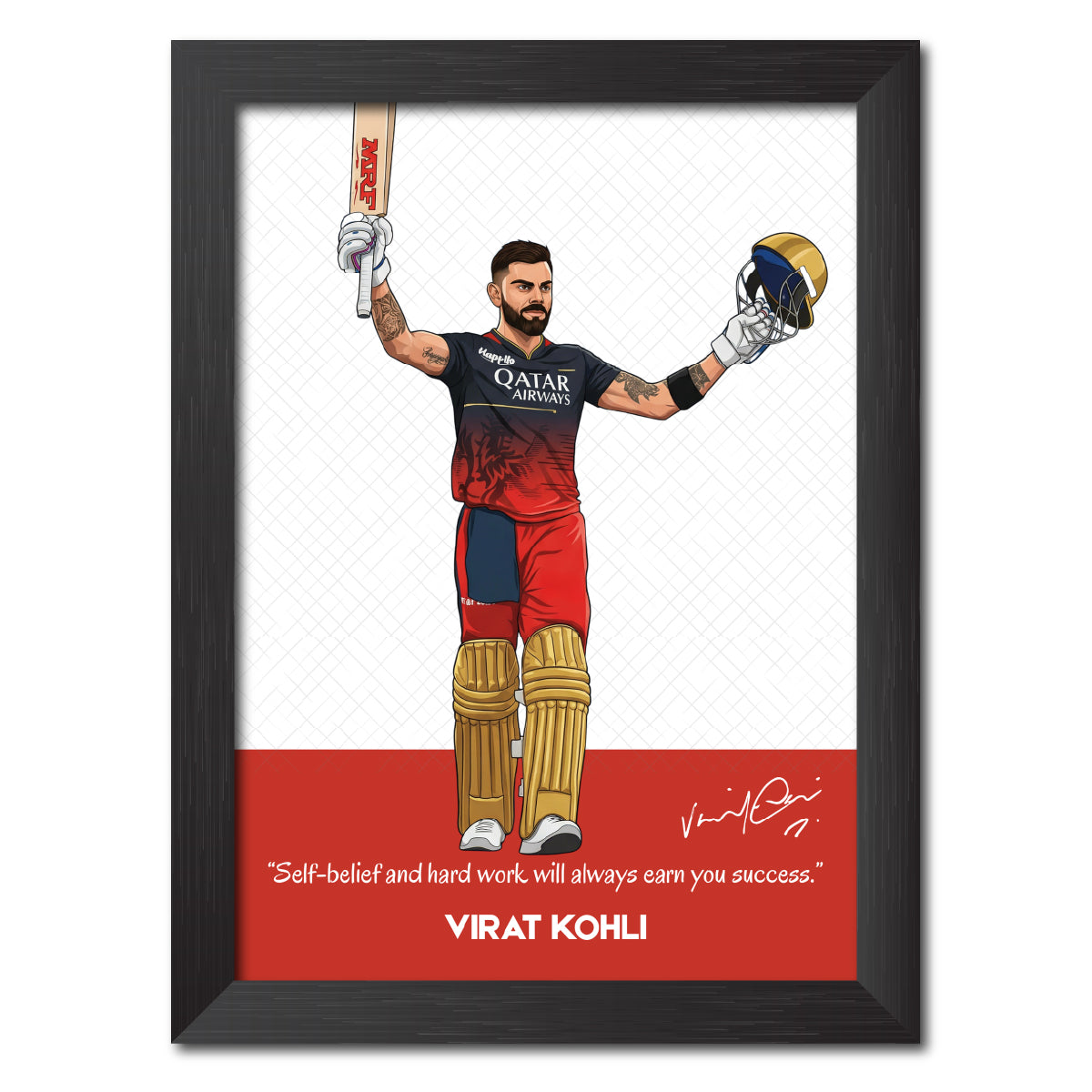 Virat Kohli Bengaluru T20 Cricket Team Poster Framed Painting-2