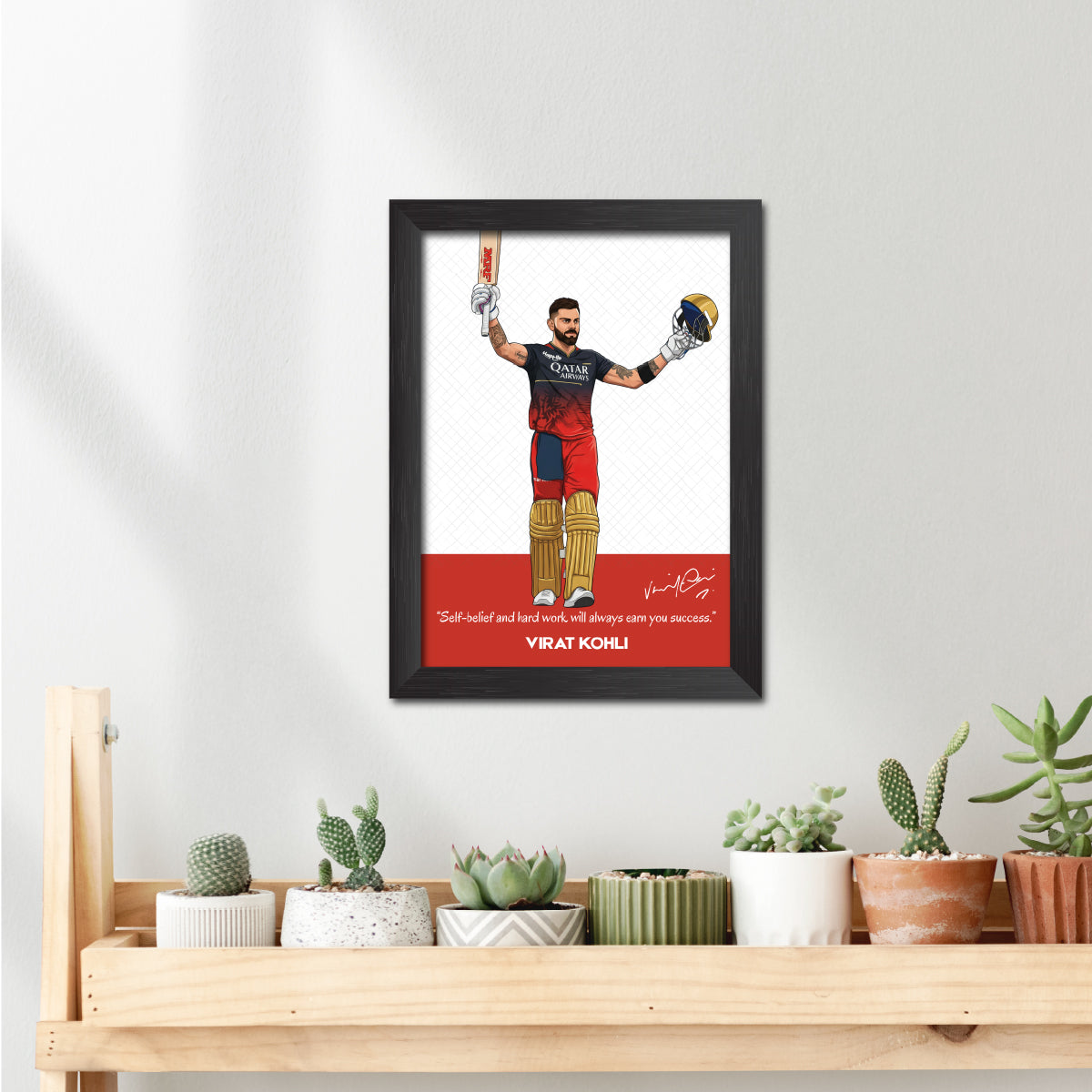 Virat Kohli Bengaluru T20 Cricket Team Poster Framed Painting-2