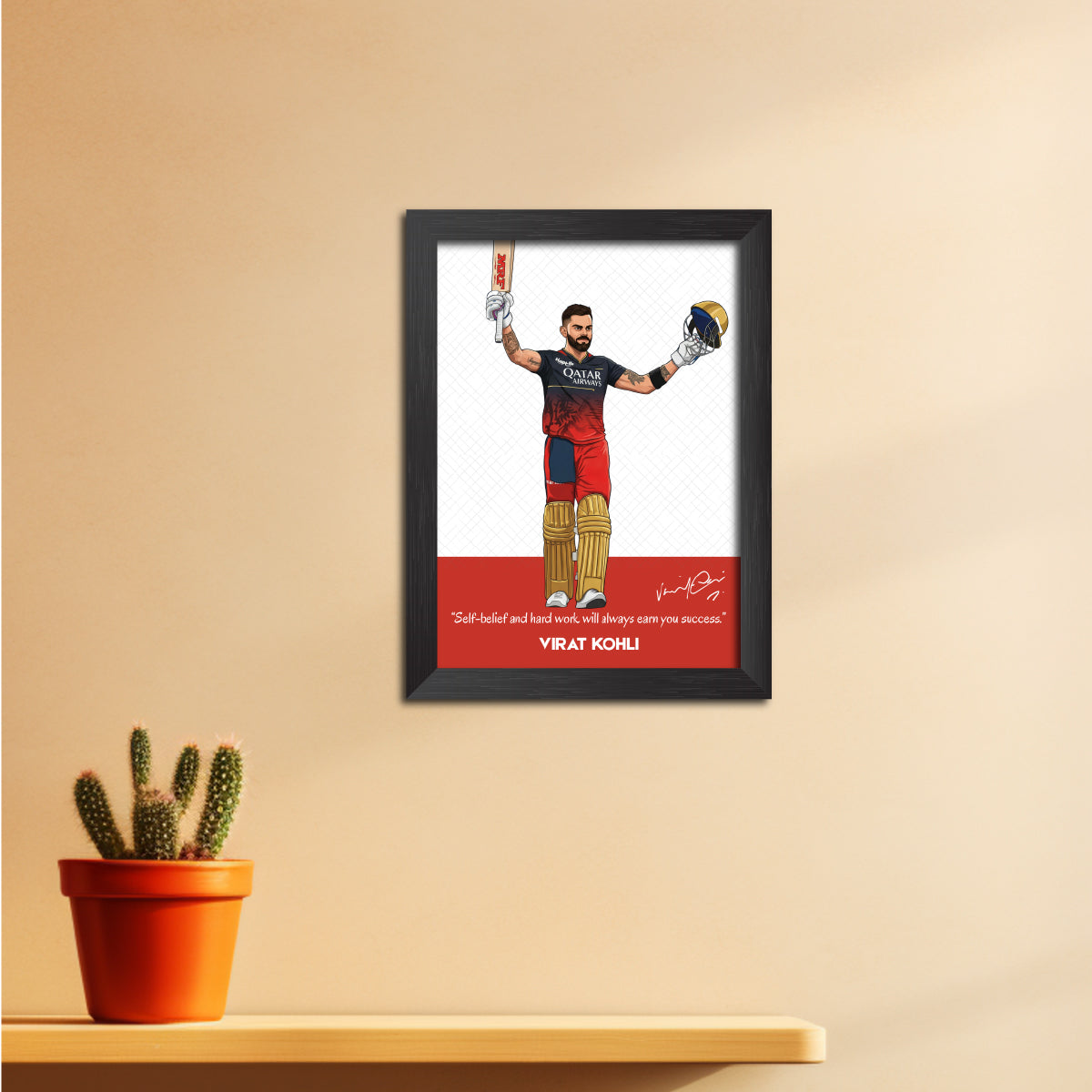 Virat Kohli Bengaluru T20 Cricket Team Poster Framed Painting-2