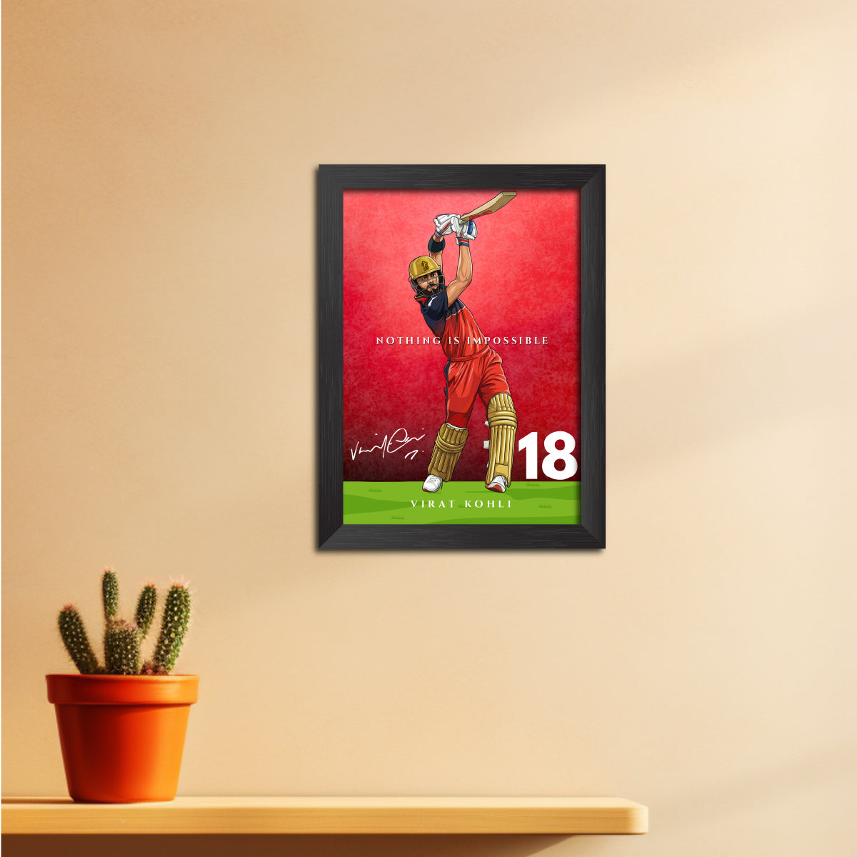 Virat Kohli Bengaluru T20 Cricket Team Poster Framed Painting