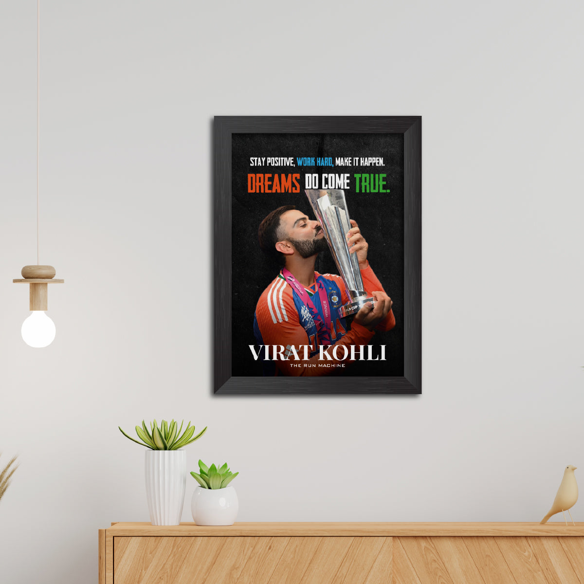 Virat Kohli Quotes T20 Worldcup Celebration Poster Framed Painting