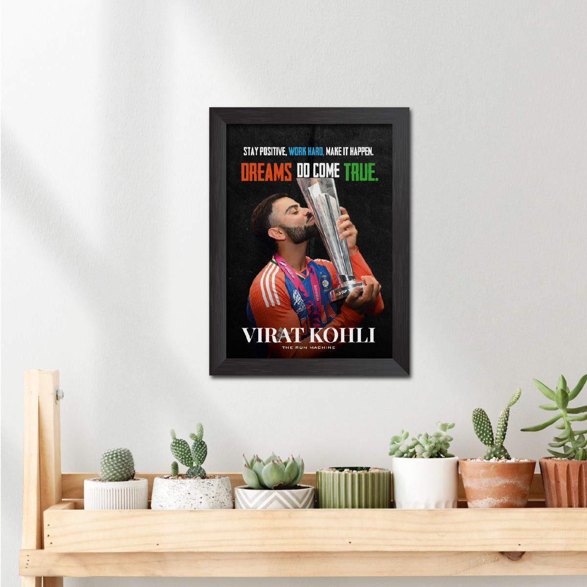 Virat Kohli Quotes T20 Worldcup Celebration Poster Framed Painting