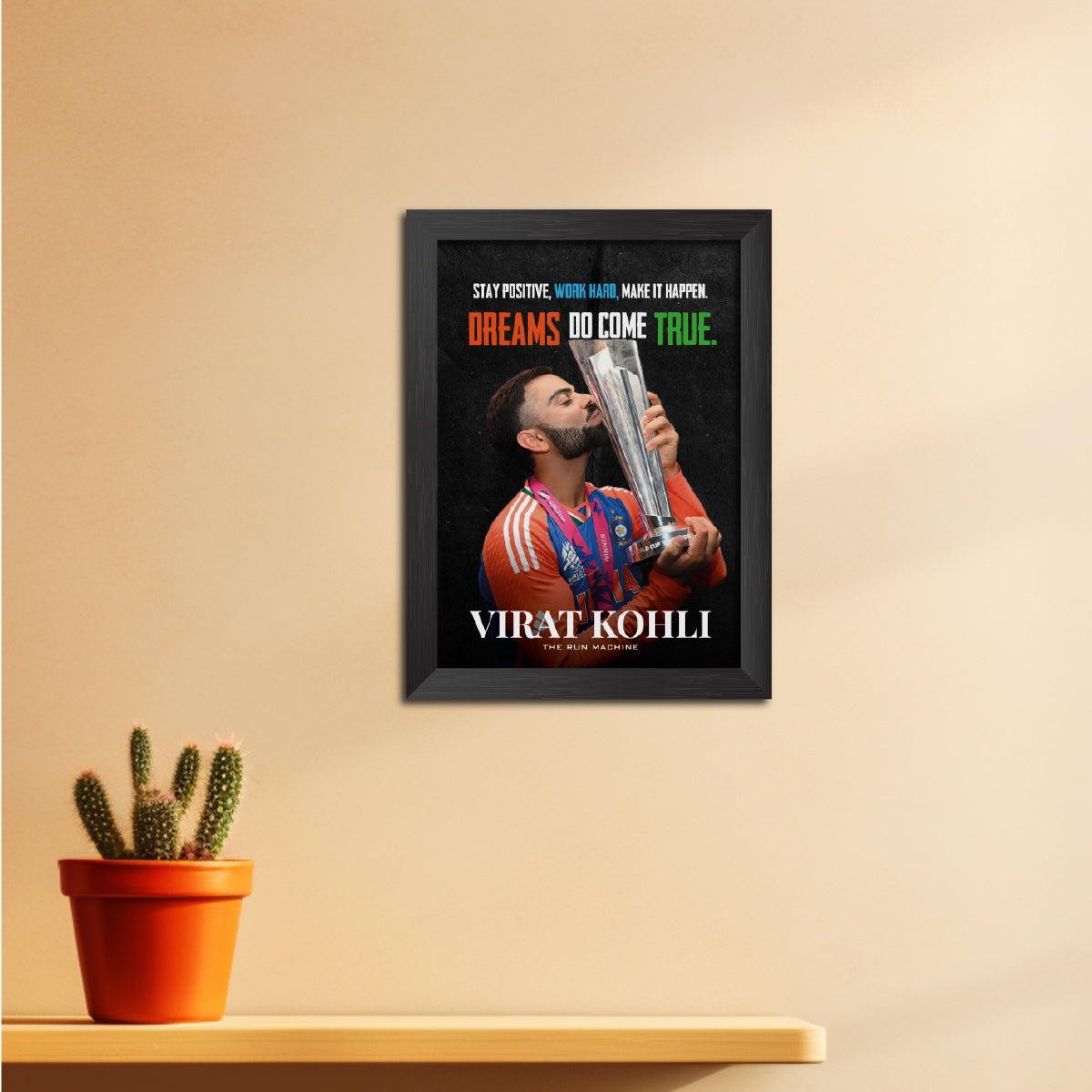 Virat Kohli Quotes T20 Worldcup Celebration Poster Framed Painting