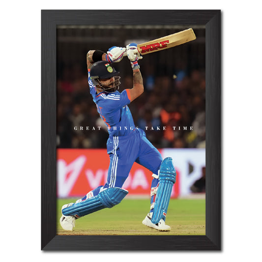 Virat Kohli Quotes India Cricket Team Poster Framed Painting-1