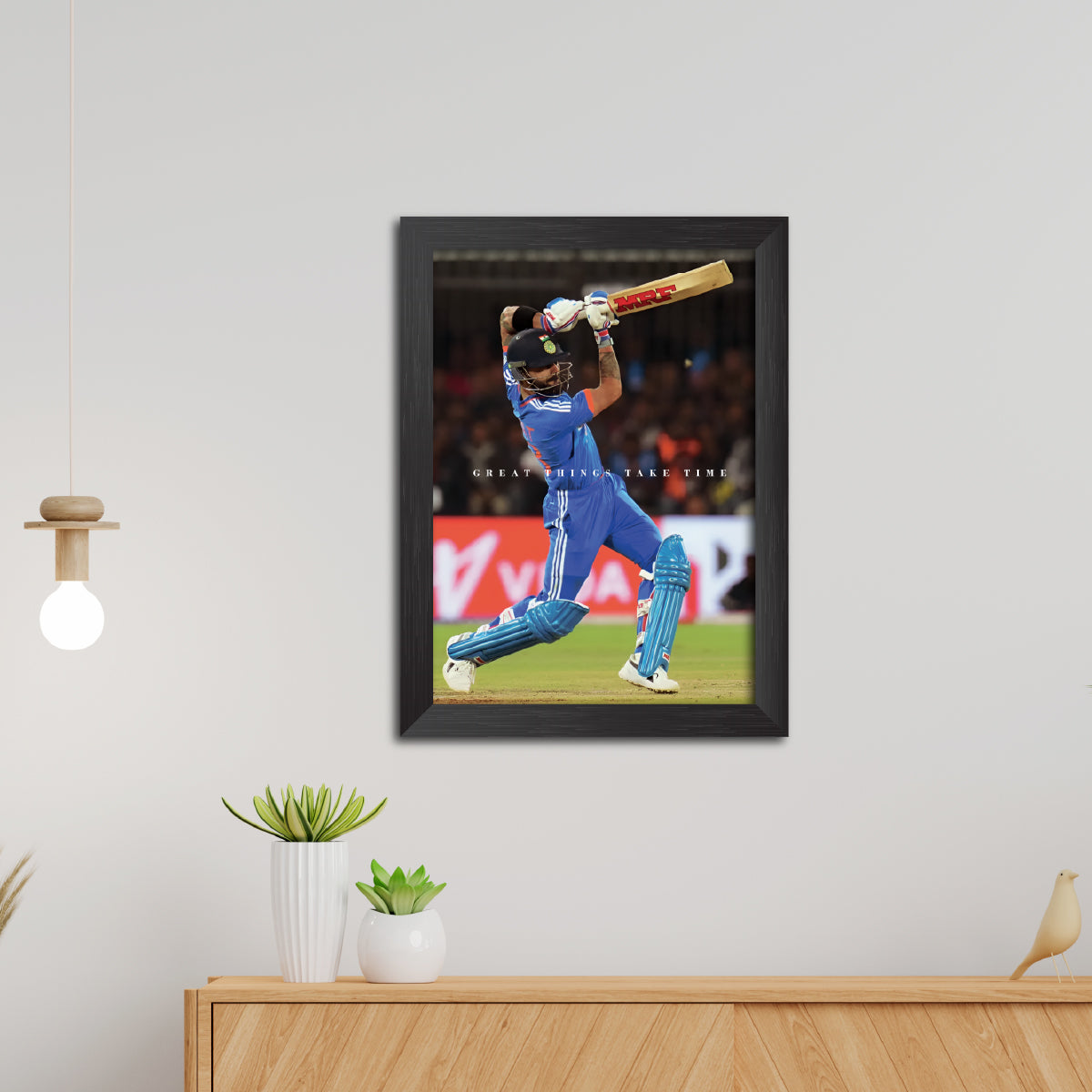 Virat Kohli Quotes India Cricket Team Poster Framed Painting-1