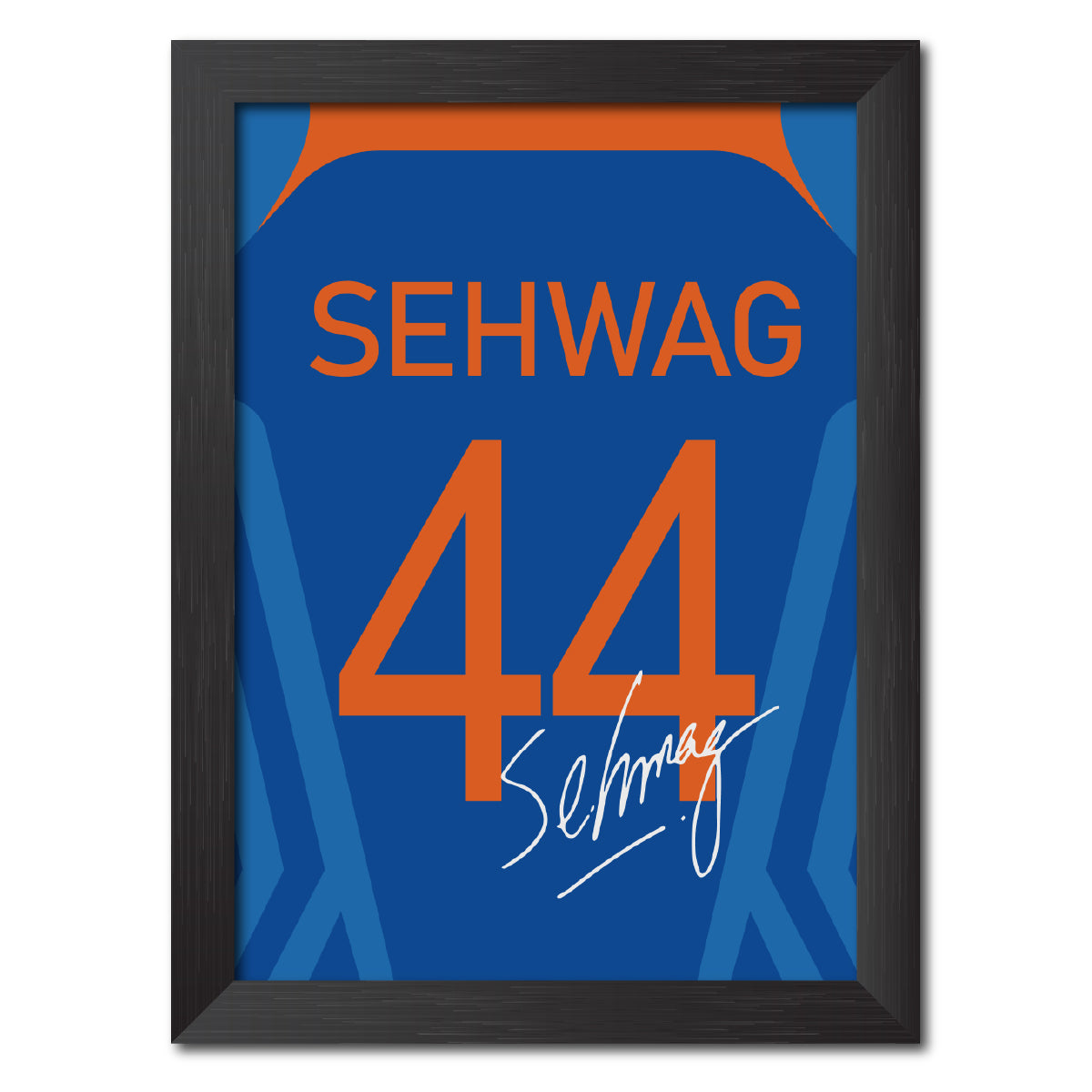 Virender Sehwag 2011 Worldcup Jersey Print Poster Framed Painting