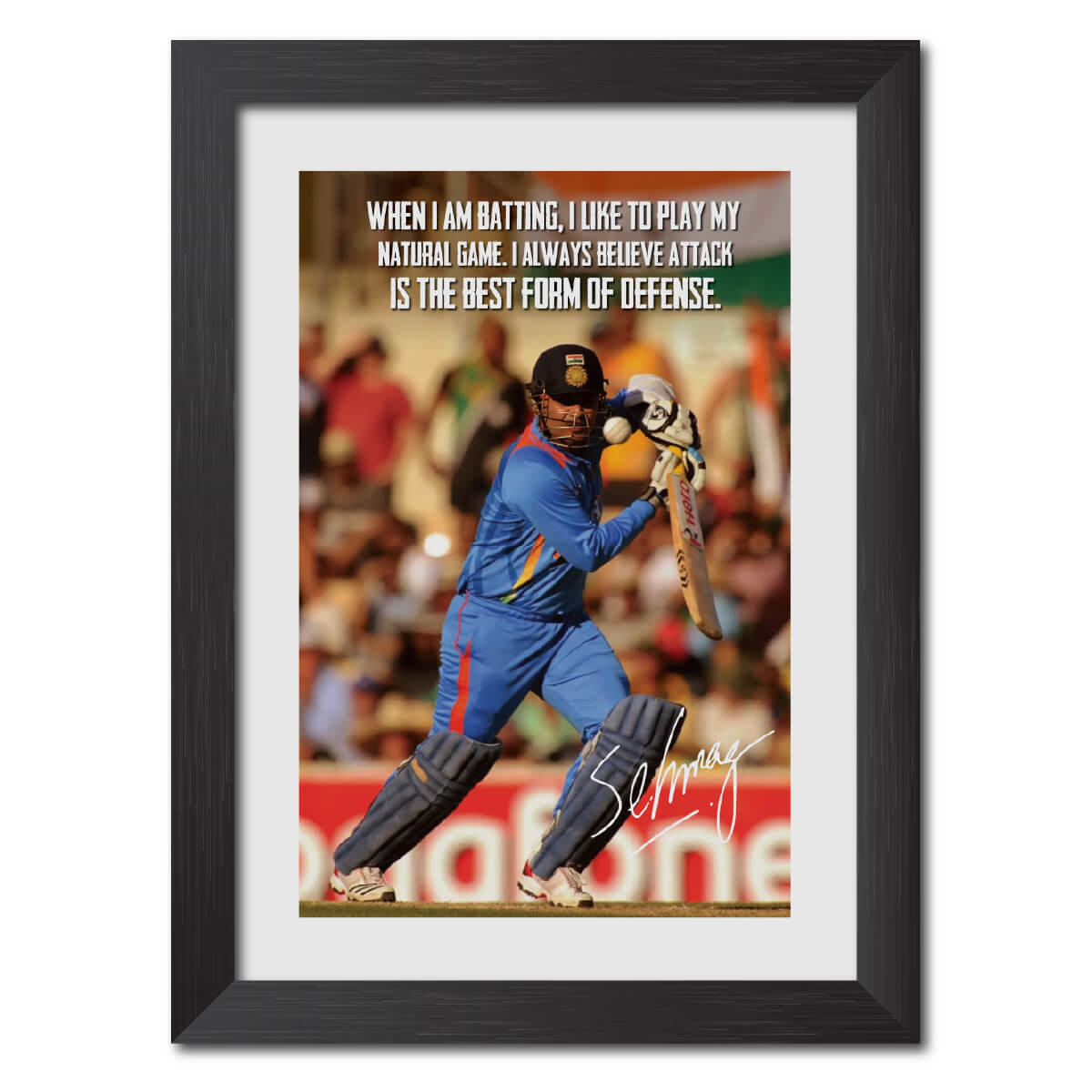 Virender Sehwag Quotes India Cricket Team Poster Framed Painting