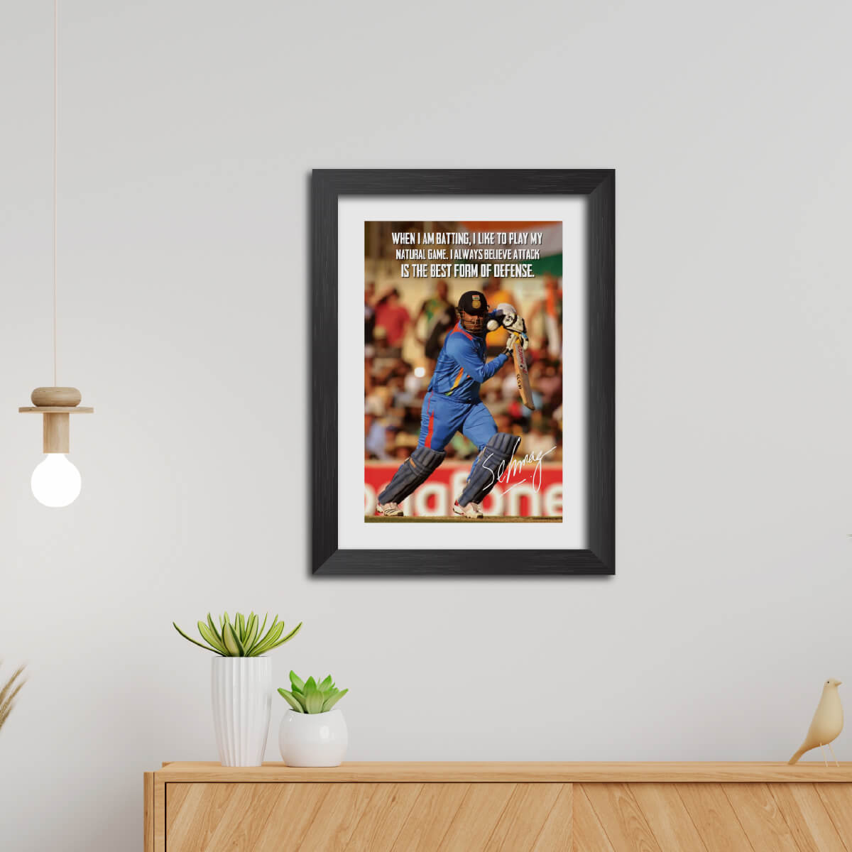Virender Sehwag Quotes India Cricket Team Poster Framed Painting