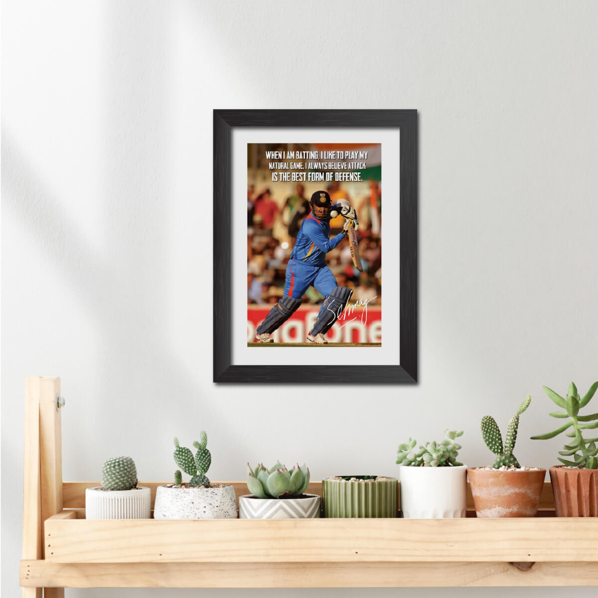 Virender Sehwag Quotes India Cricket Team Poster Framed Painting
