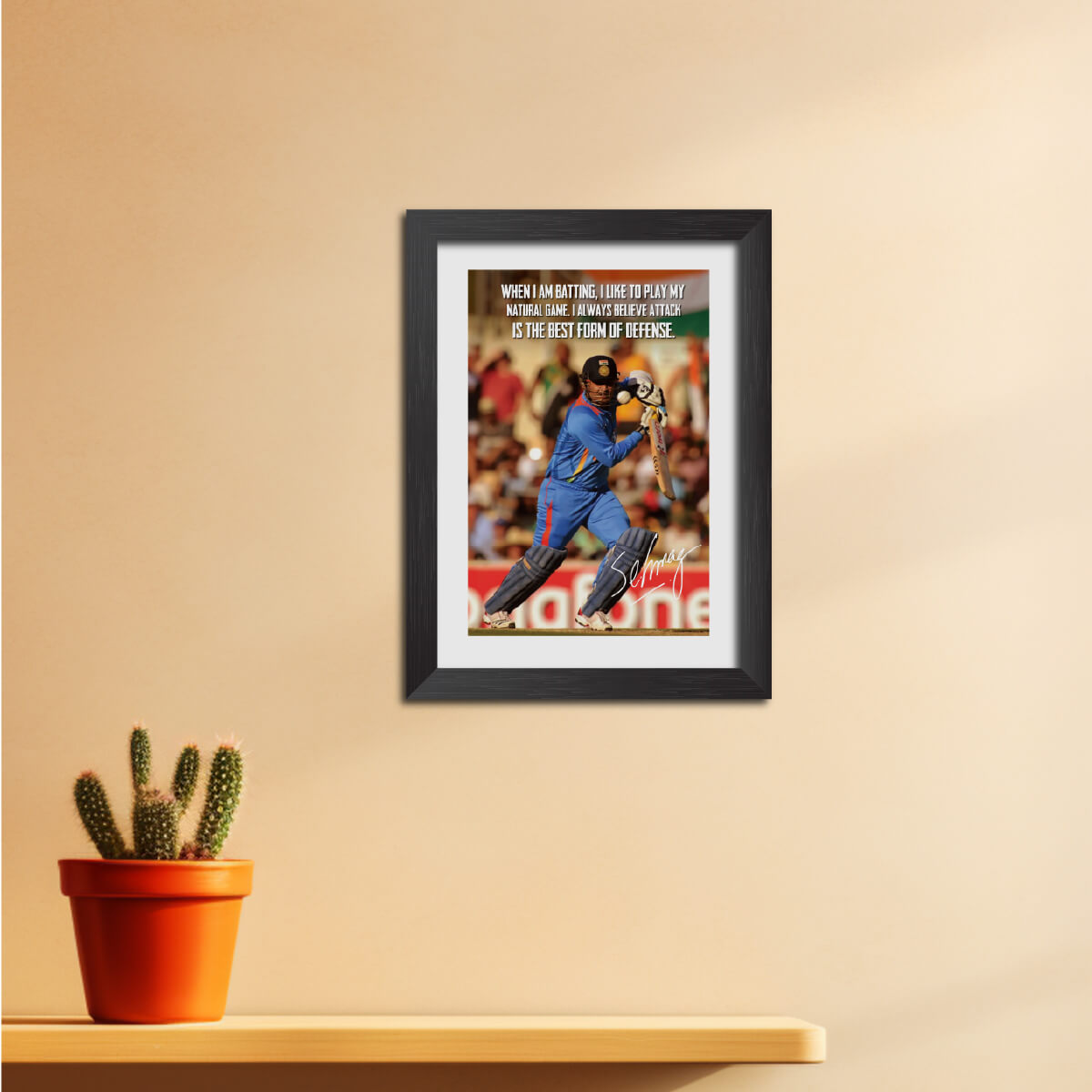 Virender Sehwag Quotes India Cricket Team Poster Framed Painting