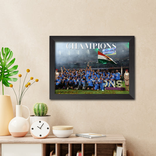 India Womens 2025 Worldcup Trophy Celebration Poster Framed Painting