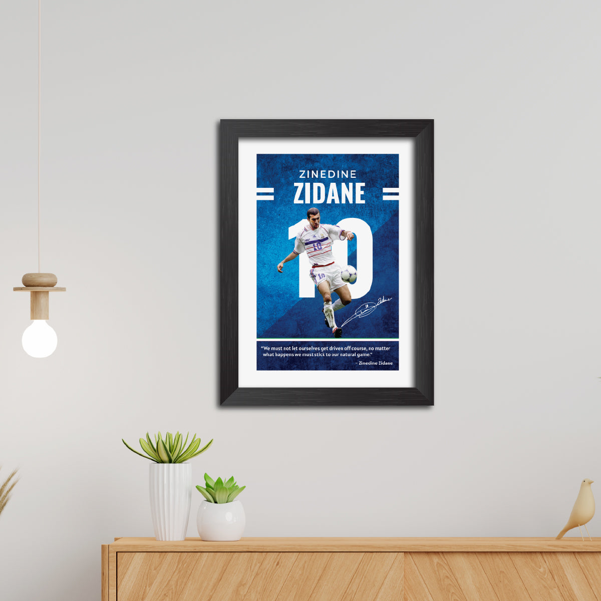 Zidane Quotes Real Madrid Football Poster Framed Painting