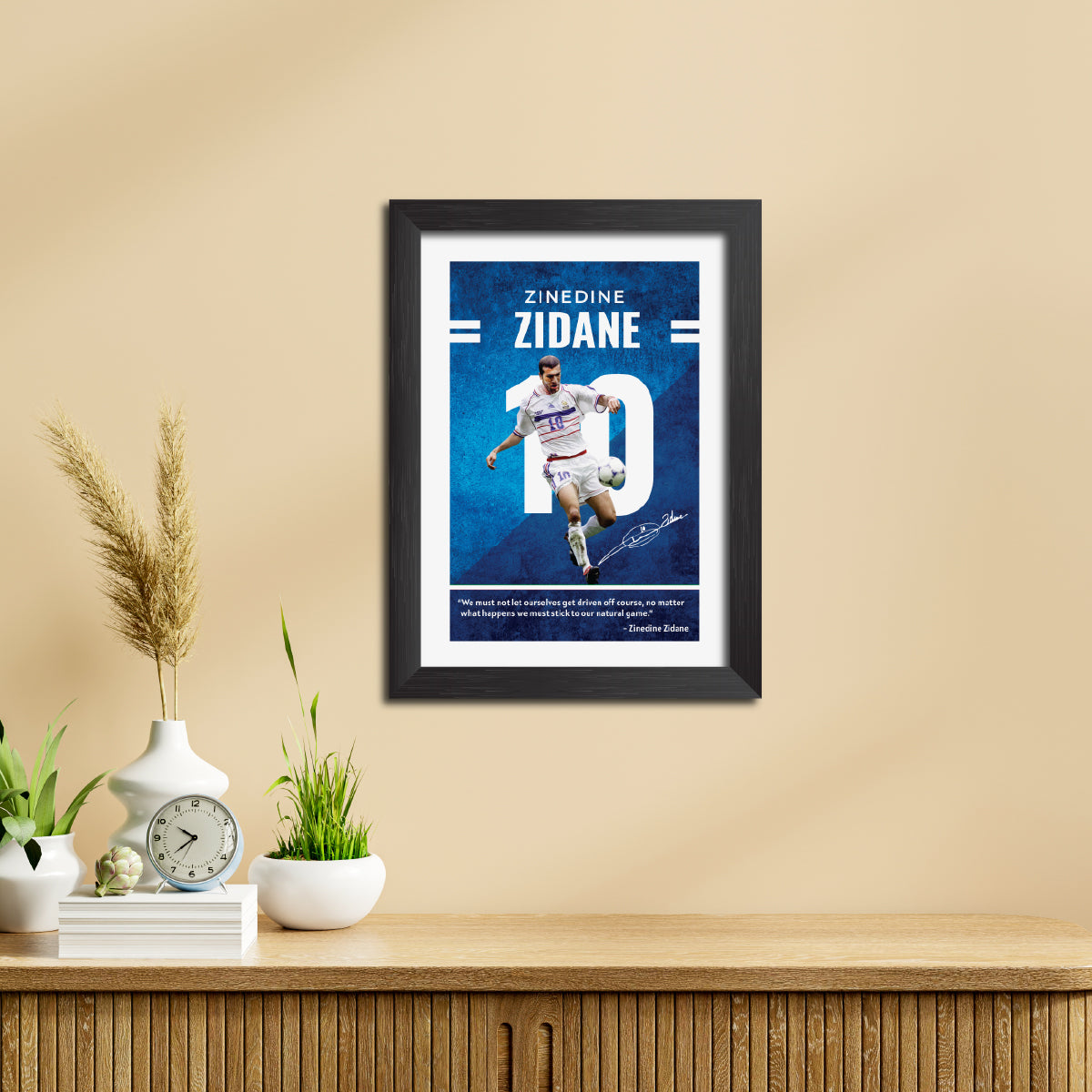 Zidane Quotes Real Madrid Football Poster Framed Painting