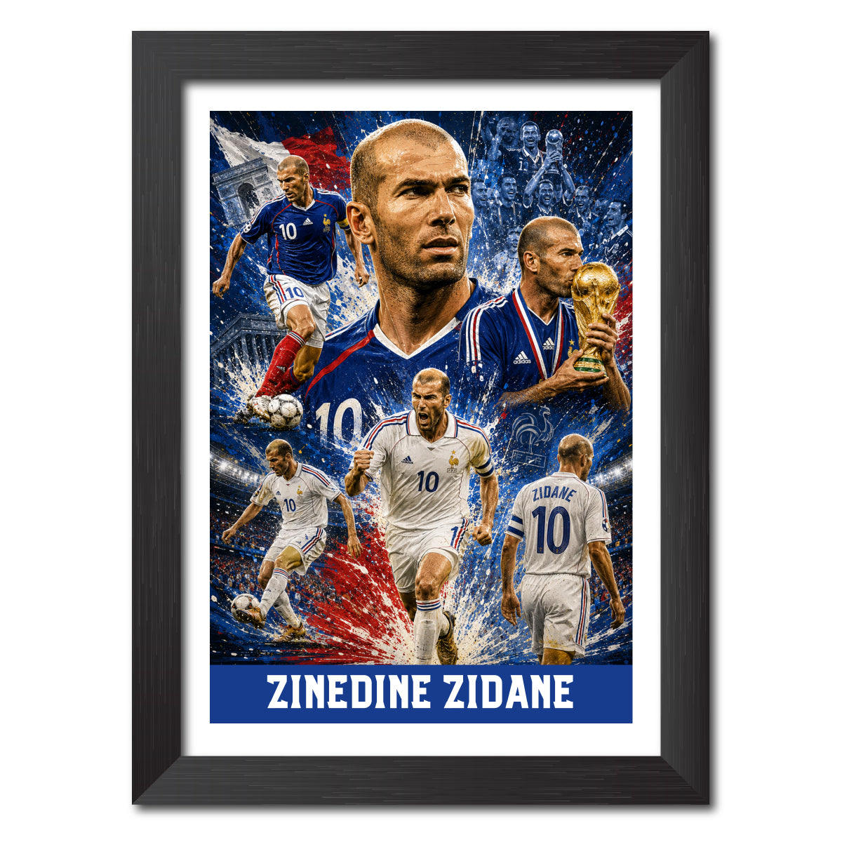 Zinedine Zidane France Football Poster Worldcup Themed Photo Frame Painting