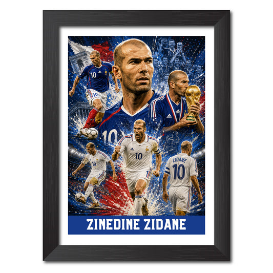 Zinedine Zidane France Football Poster Worldcup Themed Photo Frame Painting