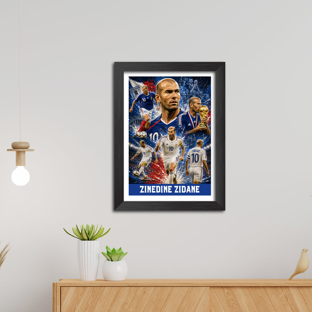 Zinedine Zidane France Football Poster Worldcup Themed Photo Frame Painting