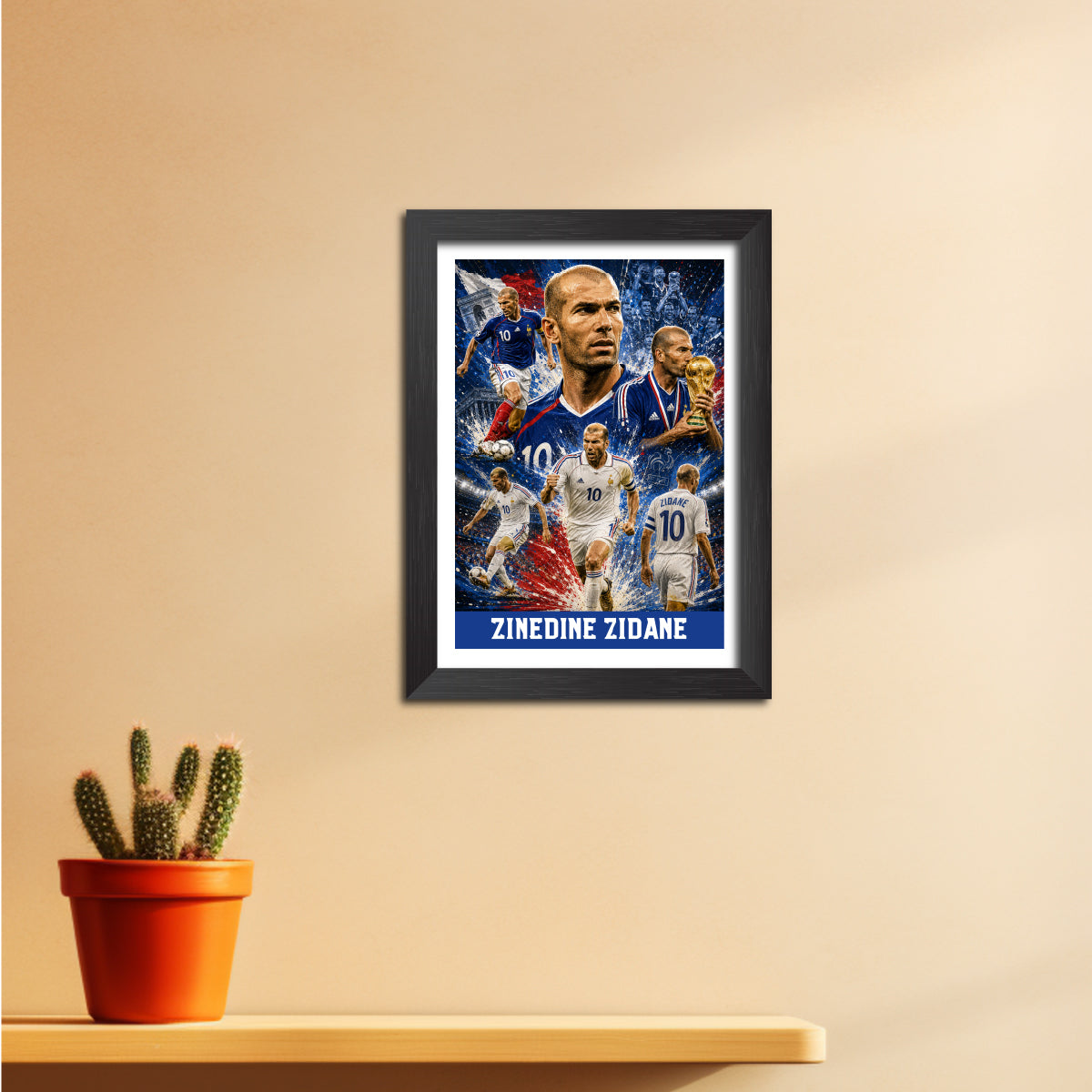 Zinedine Zidane France Football Poster Worldcup Themed Photo Frame Painting