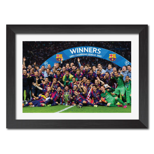 Barcelona UCL Celebration Football Poster Framed Painting