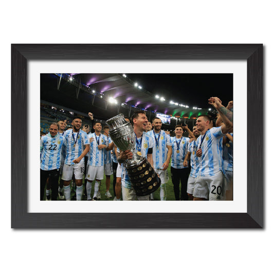 Lionel Messi Copa America Celebration Argentina Football Poster Framed Painting