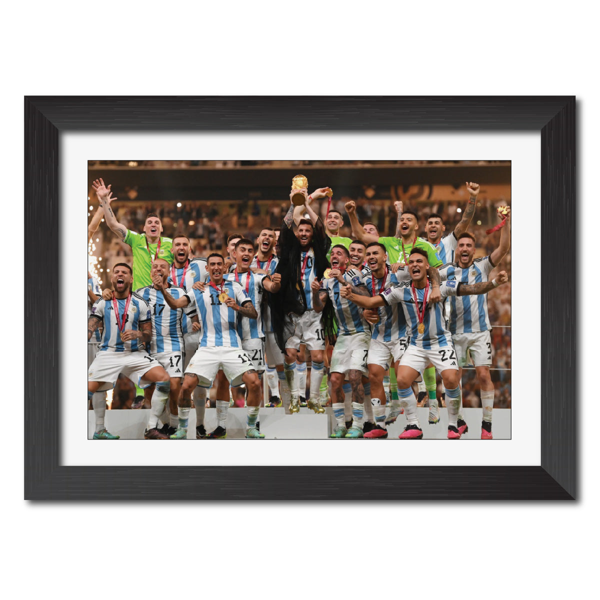 Argentina Worldcup Celebration Lionel Messi  Football Poster Framed Painting