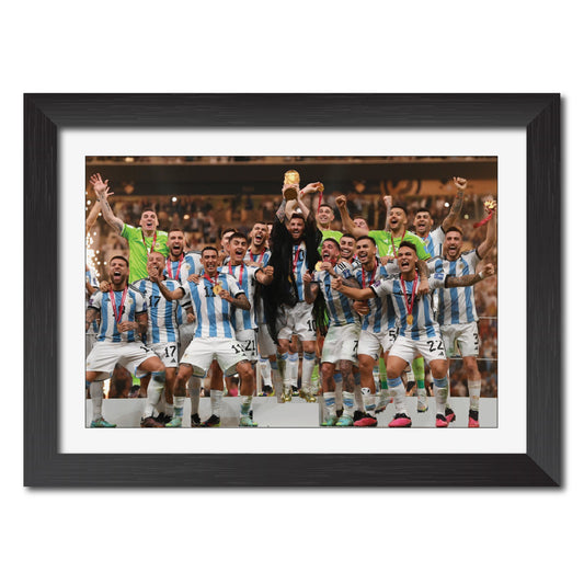 Argentina Worldcup Celebration Lionel Messi  Football Poster Framed Painting