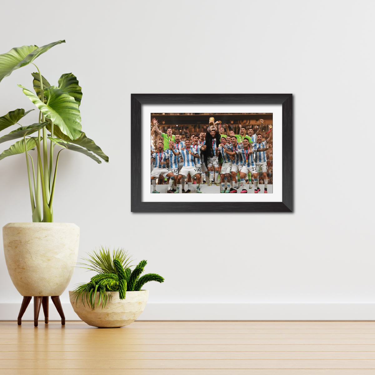 Argentina Worldcup Celebration Lionel Messi  Football Poster Framed Painting