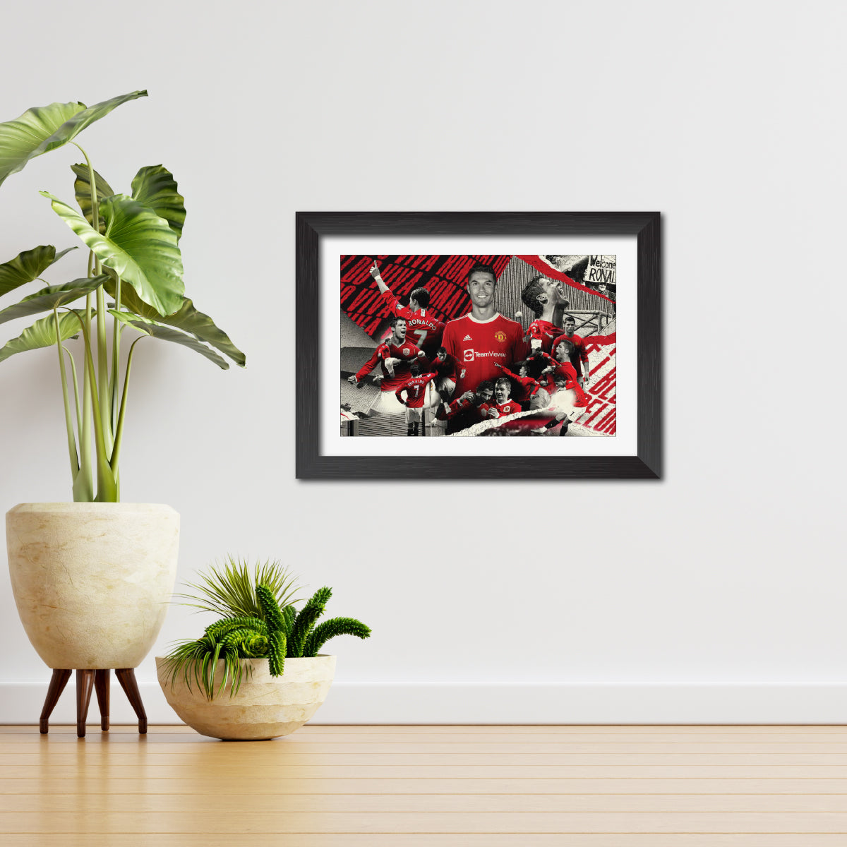 Cristiano Ronaldo Manchester United Football Club Poster Framed Painting