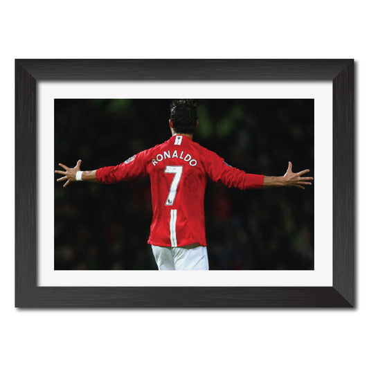 Cristiano Ronaldo Celebration Manchester United Football Club Poster Framed Painting