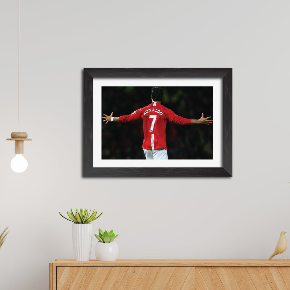 Cristiano Ronaldo Celebration Manchester United Football Club Poster Framed Painting