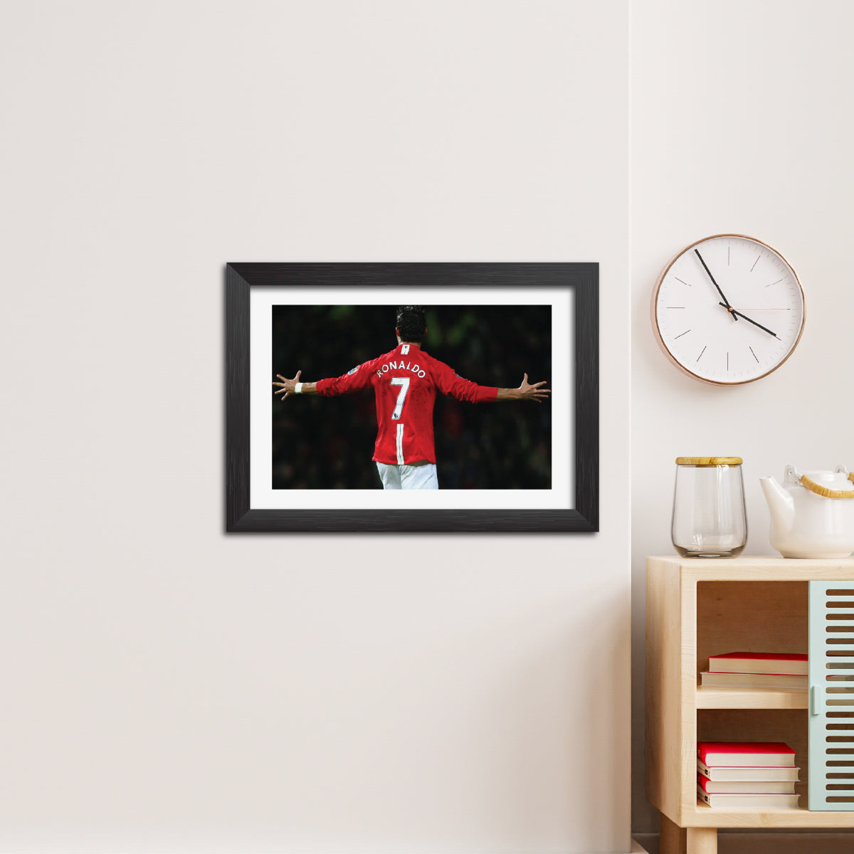 Cristiano Ronaldo Celebration Manchester United Football Club Poster Framed Painting
