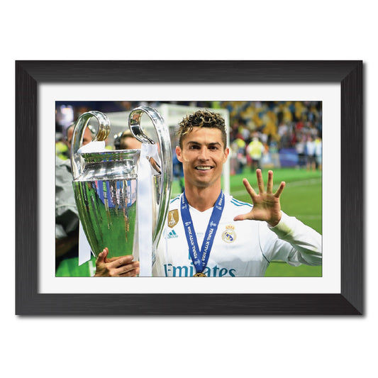 Cristiano Ronaldo UCL Celebration Real Madrid Football Poster Framed Painting