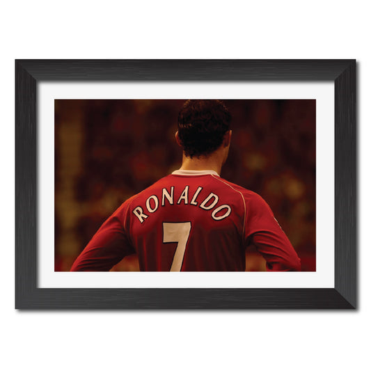 Cristiano Ronaldo Manchester United Football Club Poster Framed Painting