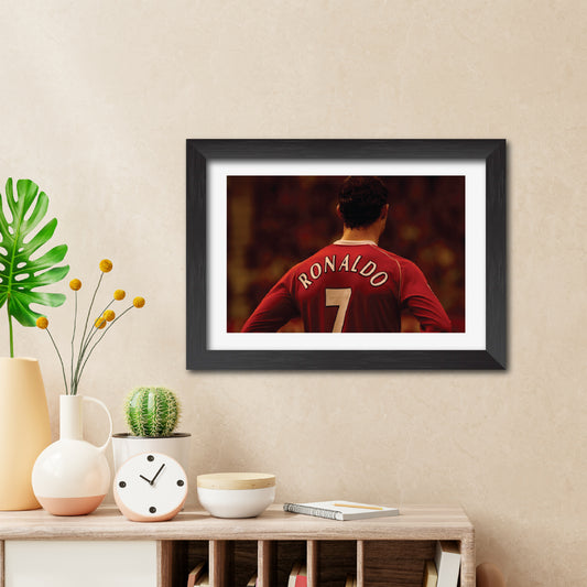 Cristiano Ronaldo Manchester United Football Club Poster Framed Painting