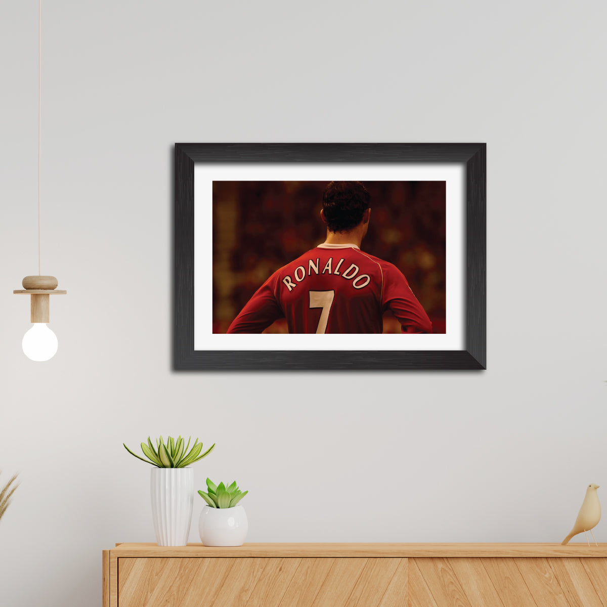 Cristiano Ronaldo Manchester United Football Club Poster Framed Painting
