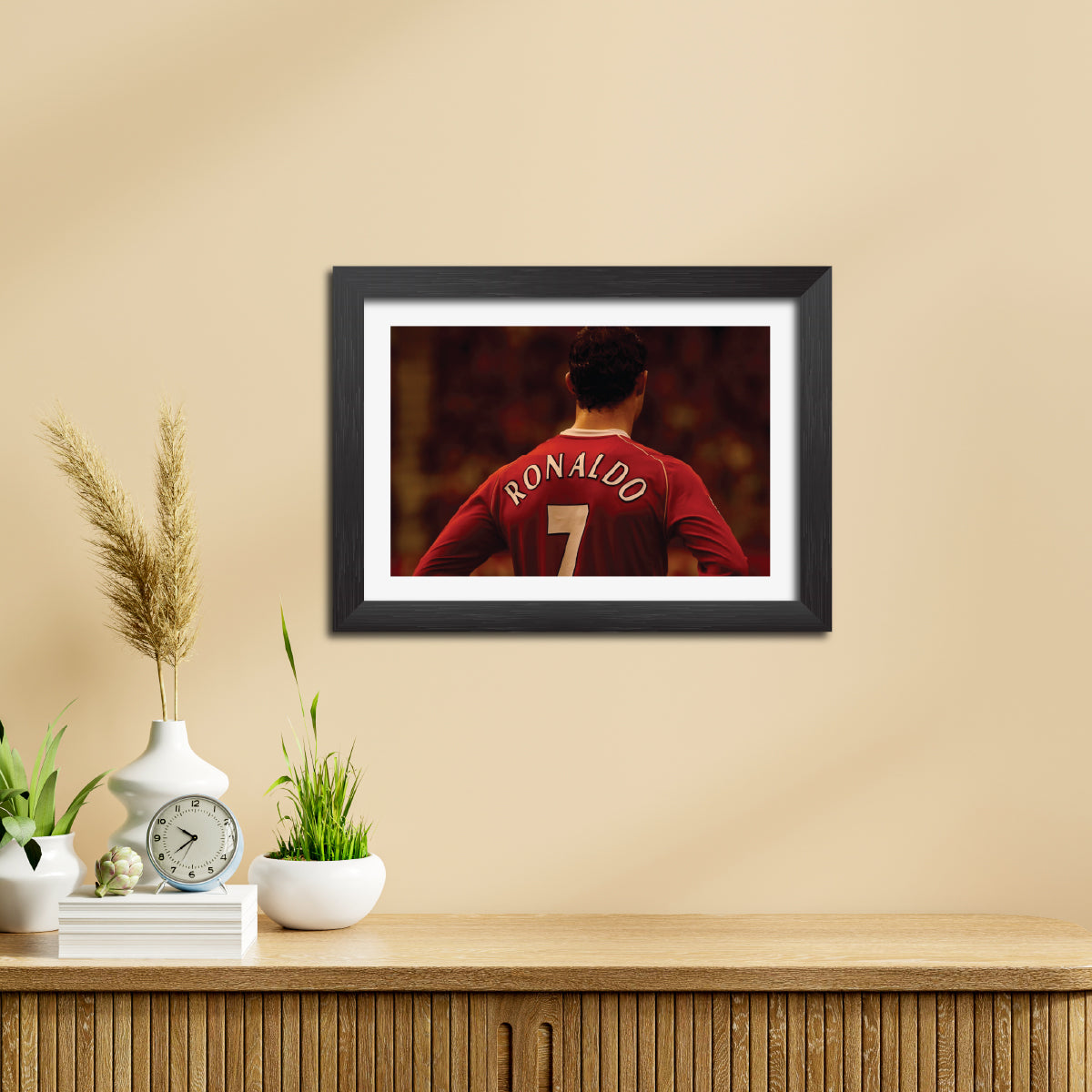 Cristiano Ronaldo Manchester United Football Club Poster Framed Painting