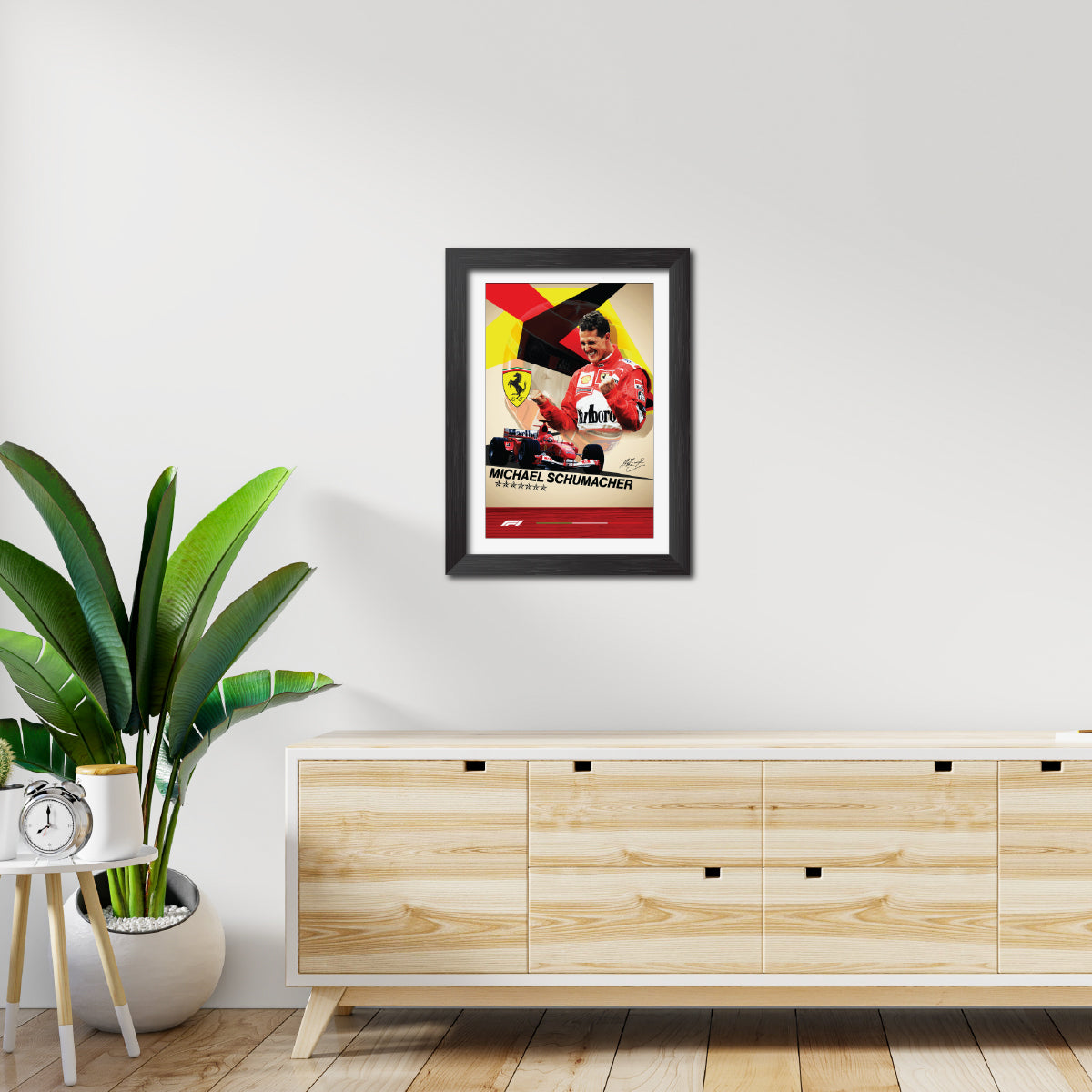 Michael Schumacher F1 Racing Poster Framed Painting