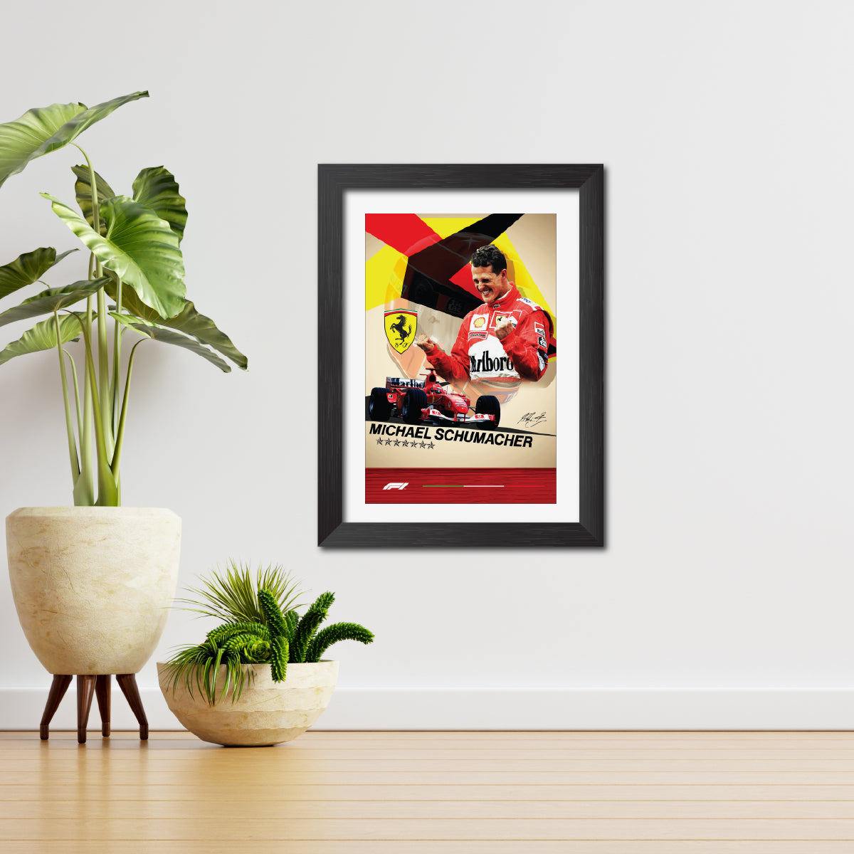 Michael Schumacher F1 Racing Poster Framed Painting