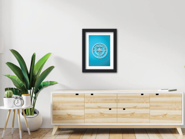 Manchester City Football Club White 3D Textured Logo Painting - Image 4