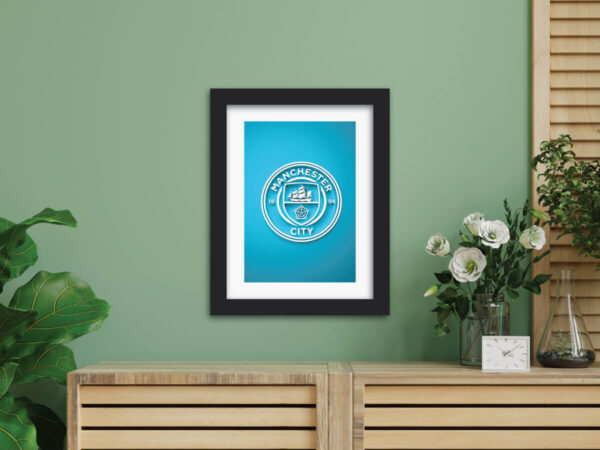 Manchester City Football Club White 3D Textured Logo Painting - Image 3