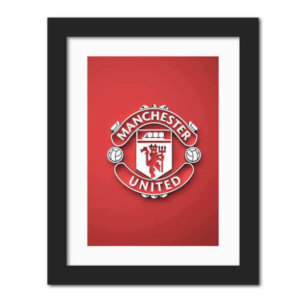 Manchester United Football Club White 3D Textured Logo Painting