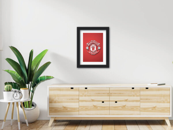 Manchester United Football Club White 3D Textured Logo Painting - Image 4