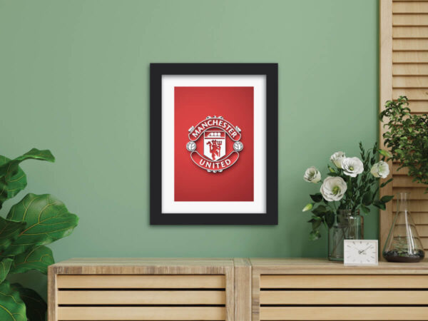 Manchester United Football Club White 3D Textured Logo Painting - Image 3