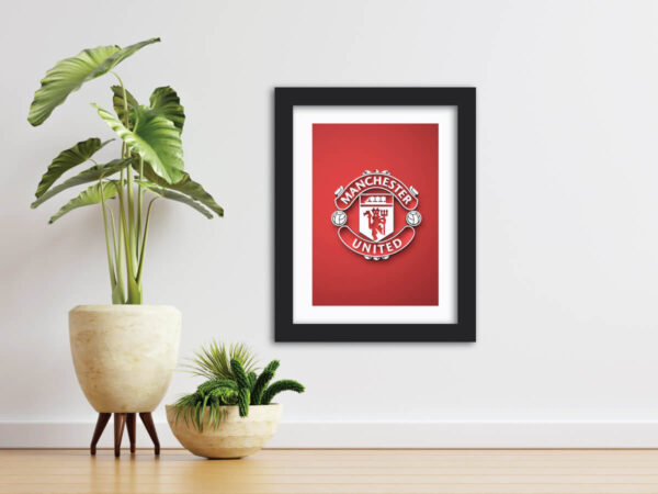 Manchester United Football Club White 3D Textured Logo Painting - Image 2