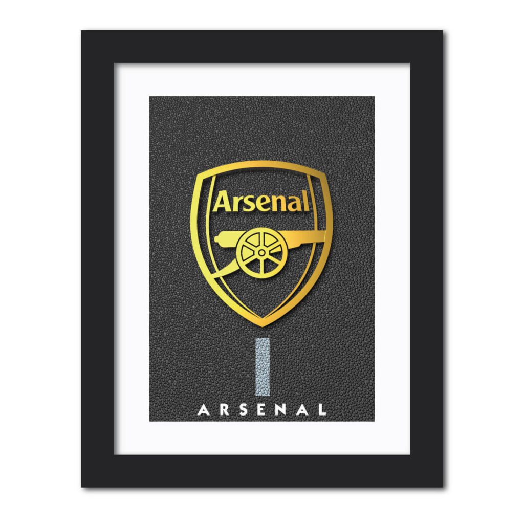 Arsenal Football Club 3D Textured Golden Logo Painting